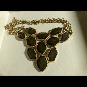 Gold deep green statement neckless